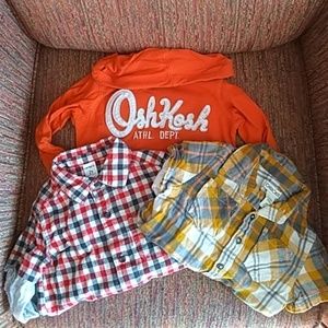 2- 2T button downs PLUS BONUS Hoodie!